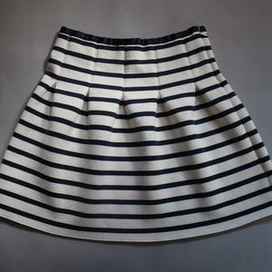 GAP Navy Striped Pleated Skirt